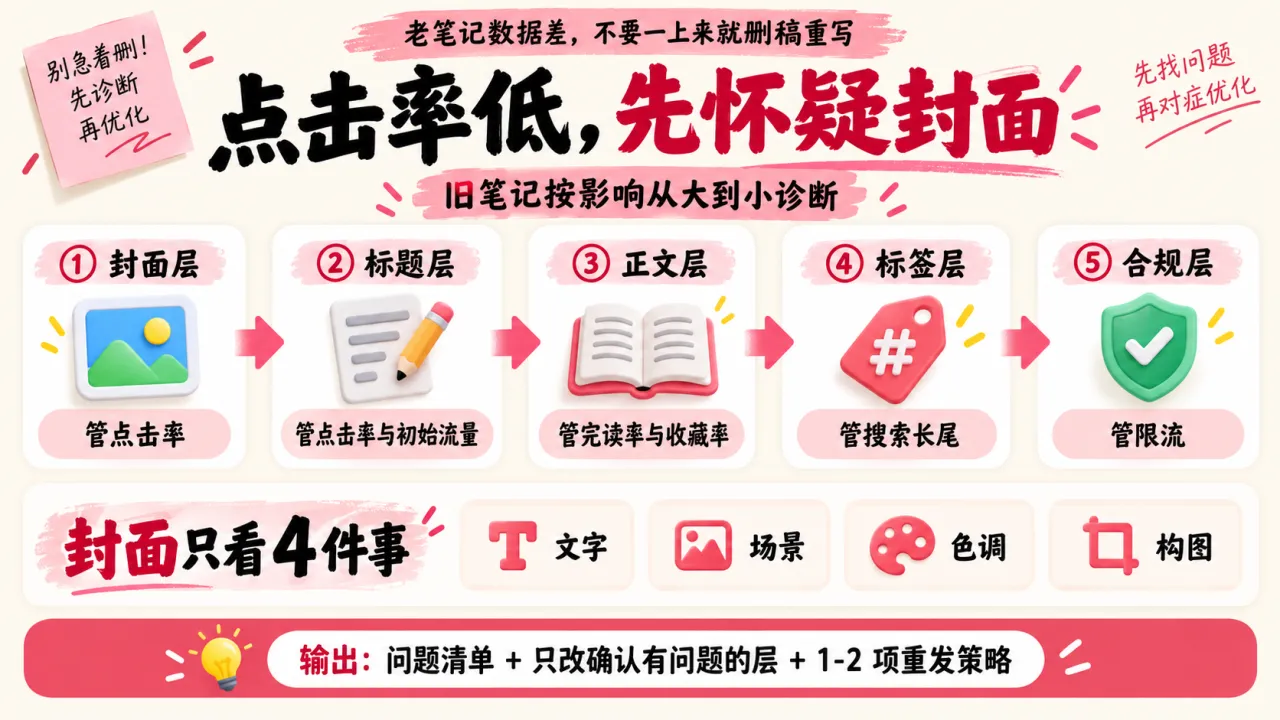 旧笔记诊断:点击率低先怀疑封面