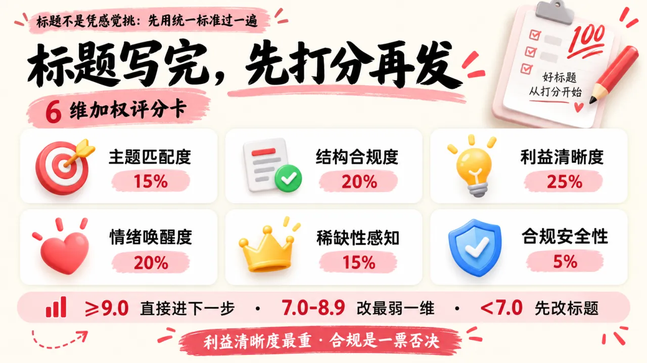 标题六维评分卡:写完先打分再决定发不发